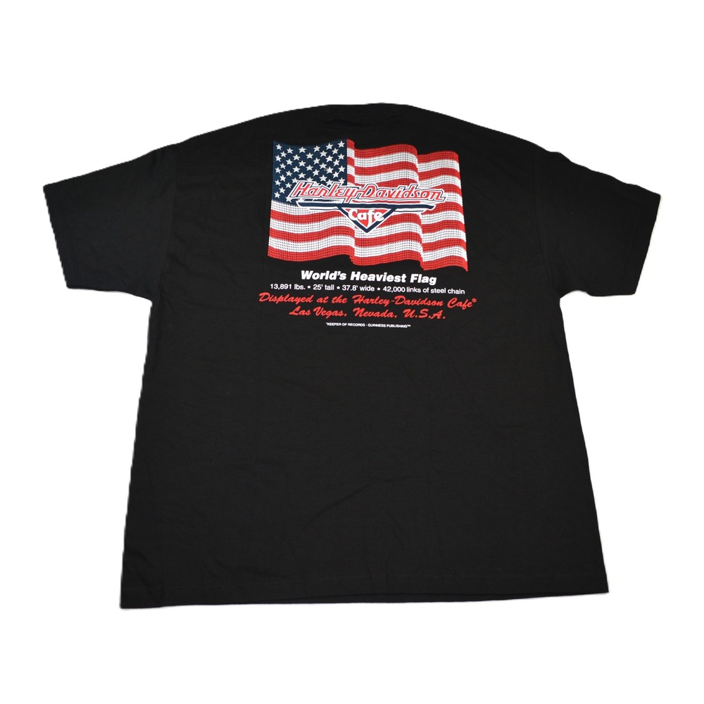 NWT Harley-Davidson Cafe Las Vegas T-Shirt Mens 2XL Worlds Heaviest Flag NWT - Picture 3 of 9